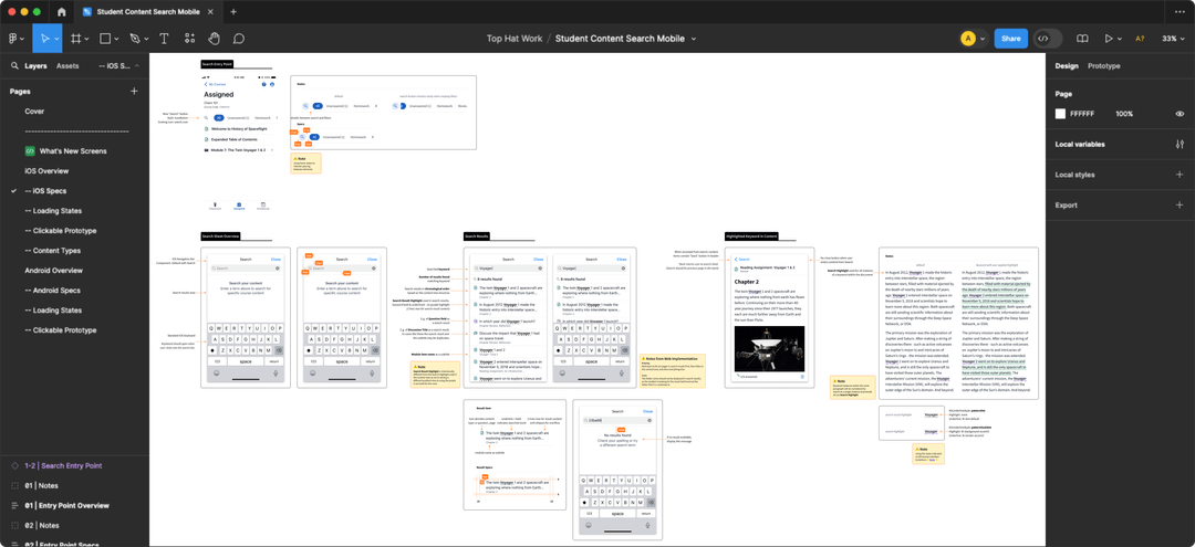 Spec documentation for iOS and Android development
